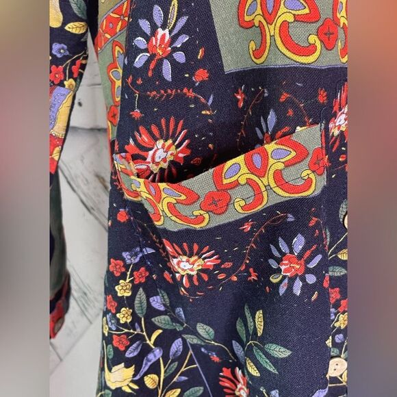 Xiang Xiang ethnic cotton long blouse/ dress with horses and tree of life M - Picture 4 of 8